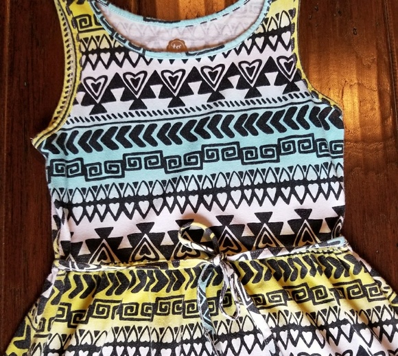 Girls sleeveless tribal print dress - Picture 5 of 6